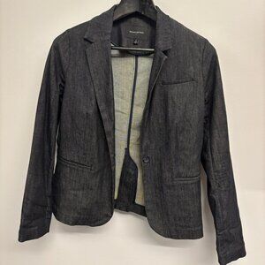 Banana Republic indigo rinse fitted denim blazer jacket 8